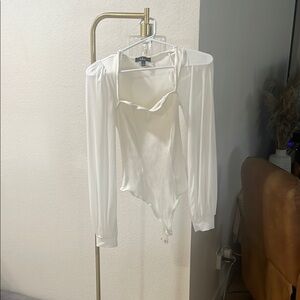 Elegant White Long Sleeve Women's Top